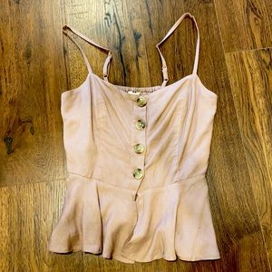 Pink Button Down Tank Top